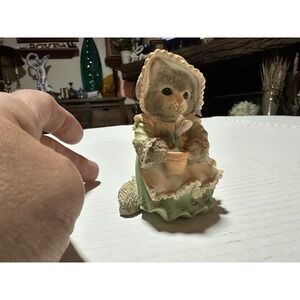 VTG - Enesco - Calico Kittens - 1994 - "Love Blooms Fur-Ever"  - Cat Figurine